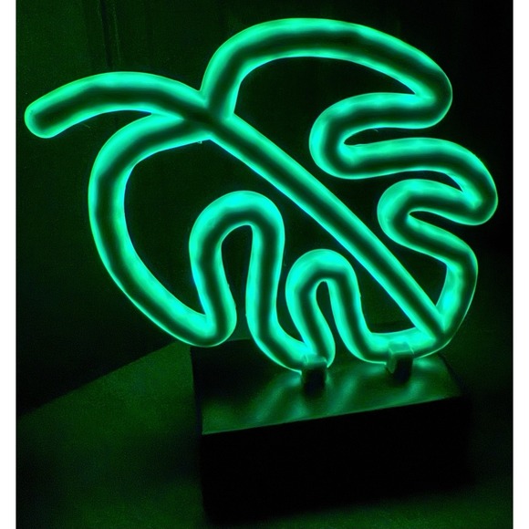 LED NEON LIGHT GREEN LEAF BATTERY OPERATED. - Picture 7 of 7